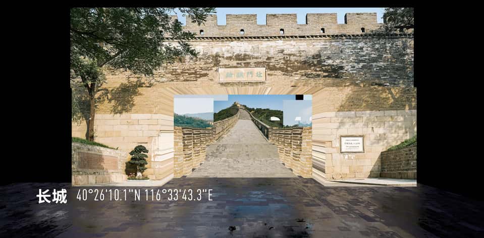 Photo of Adidas Running Lab installation in London showing a runner on a treadmill in front of a large LED screen displaying an abstract visualization of a cityscape.